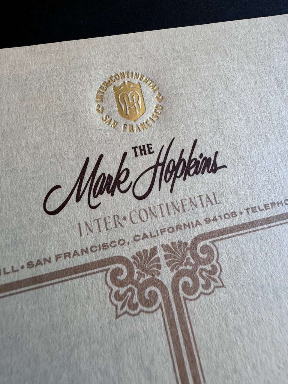 Mark Hopkins San Francisco stationery image 1