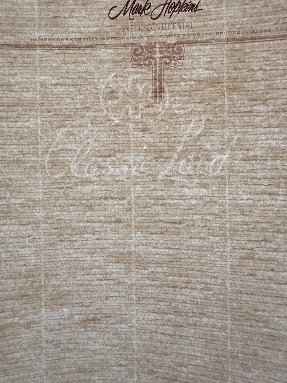 Mark Hopkins San Francisco stationery image 3