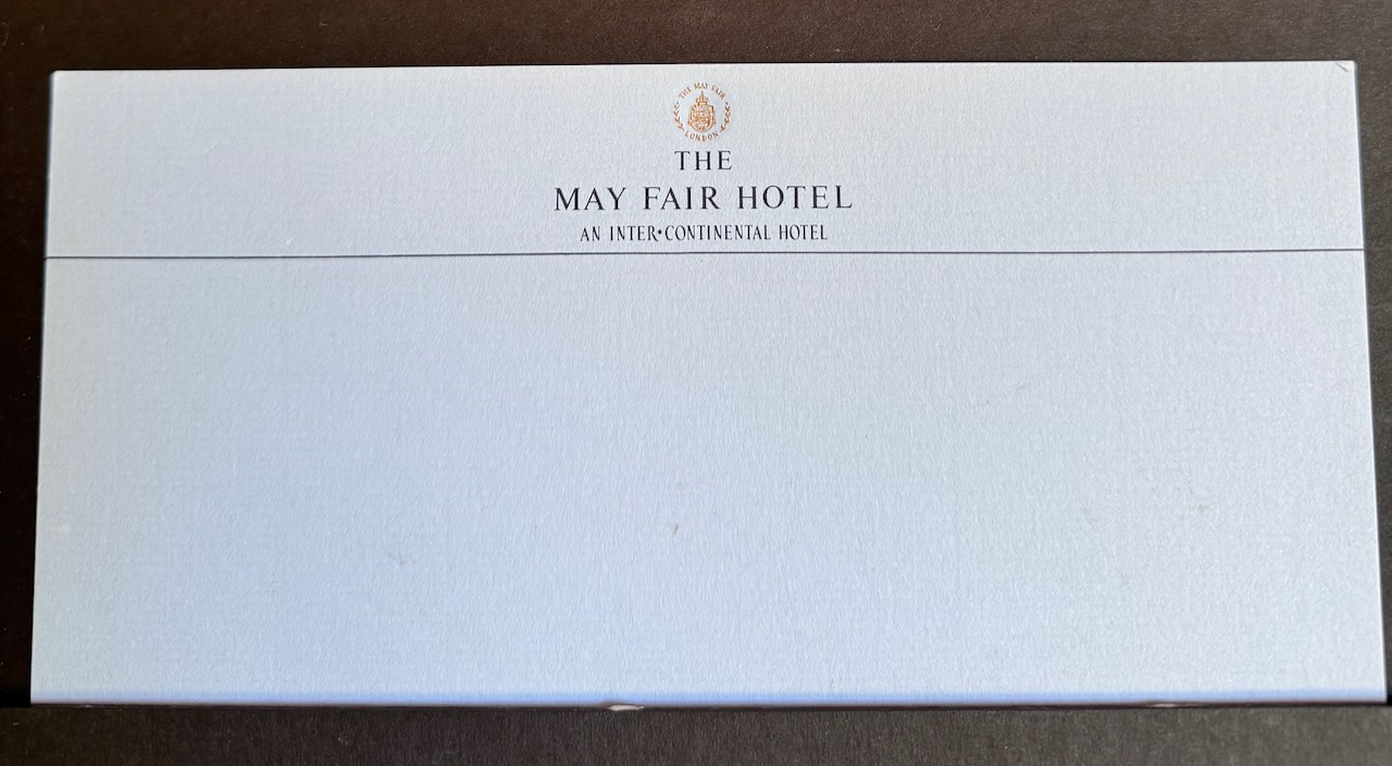 Mayfair Hotel London stationery image 3