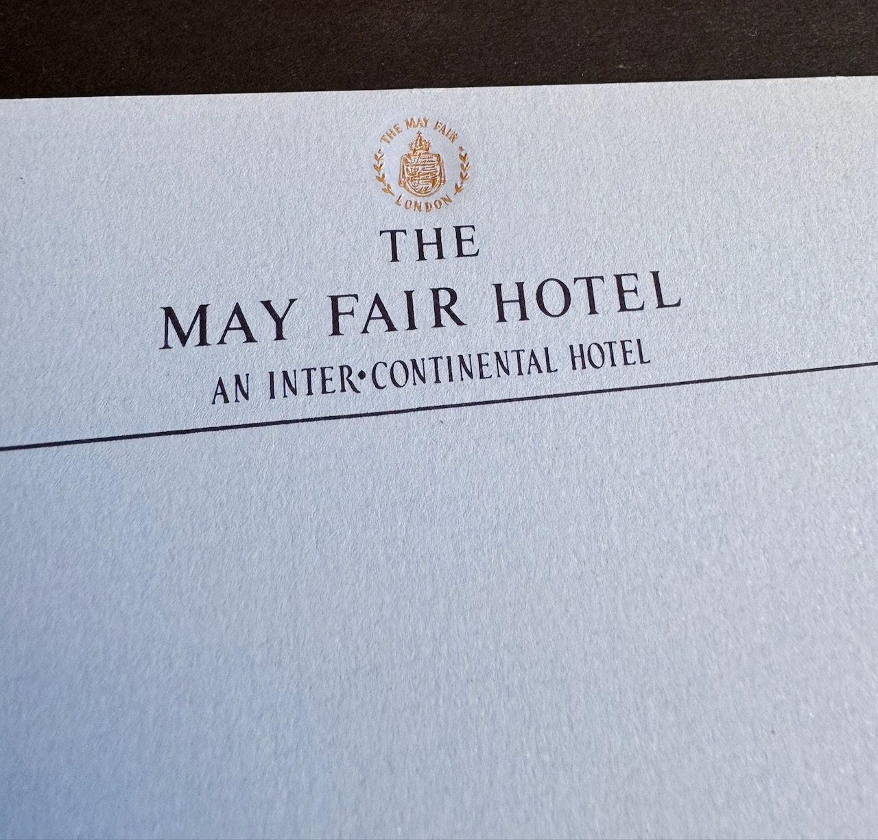 Mayfair Hotel London stationery image 4