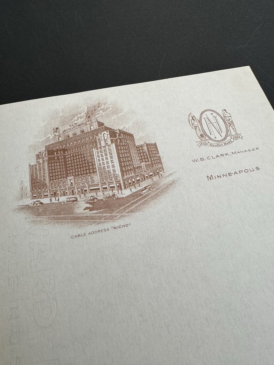Nicollet Hotel Minneapolis stationery image 2
