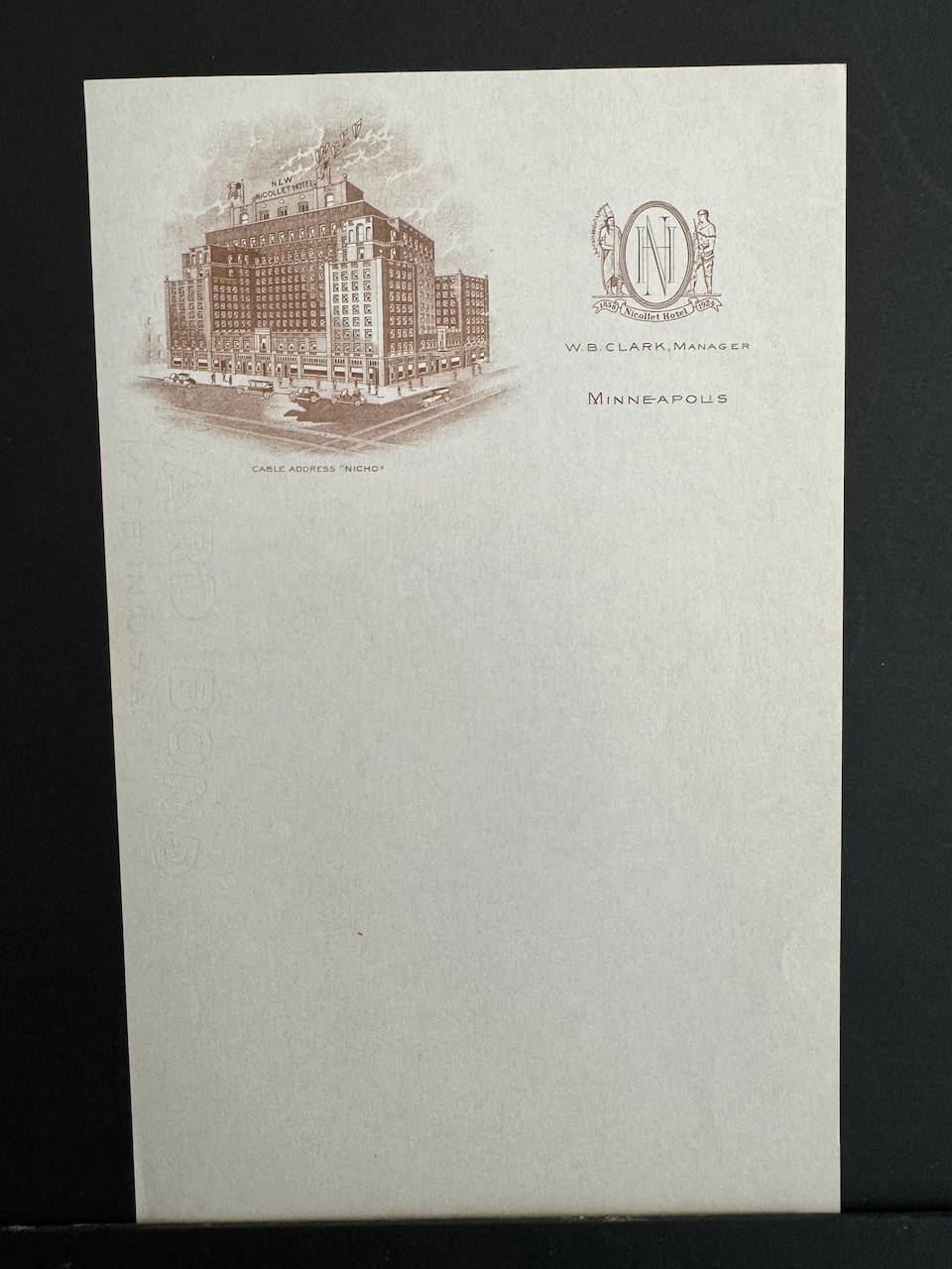 Nicollet Hotel Minneapolis stationery image 3