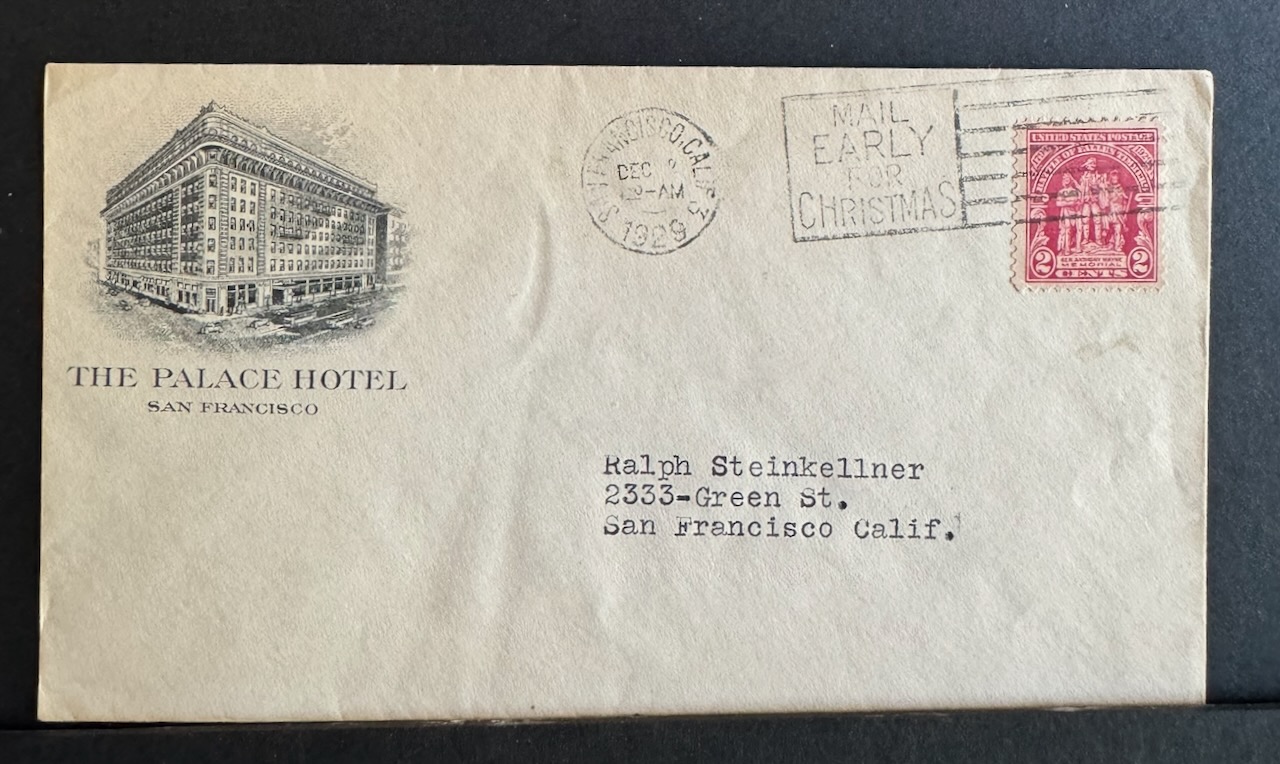 Palace Hotel San Francisco stationery image 2