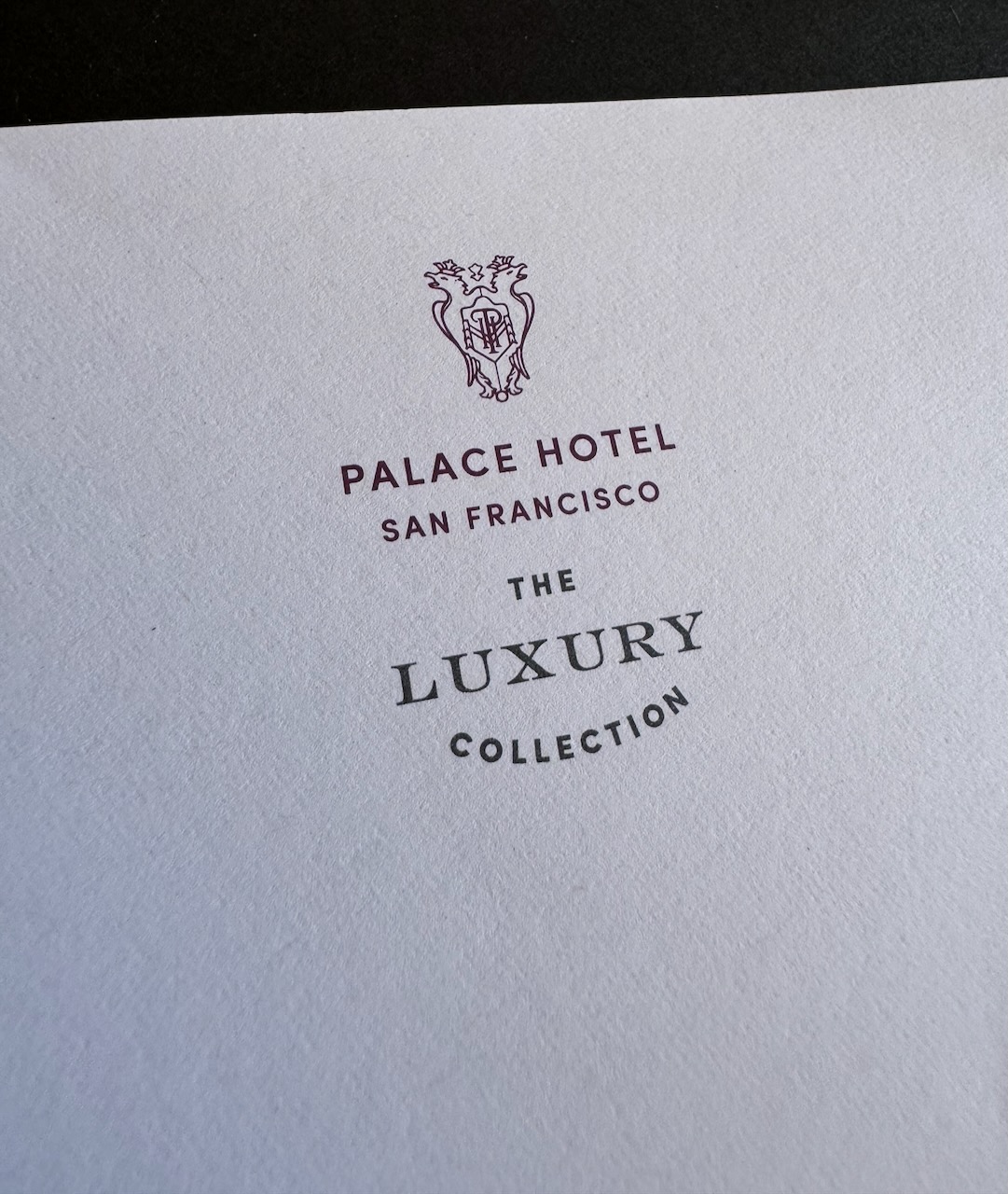 Palace Hotel San Francisco stationery image 3