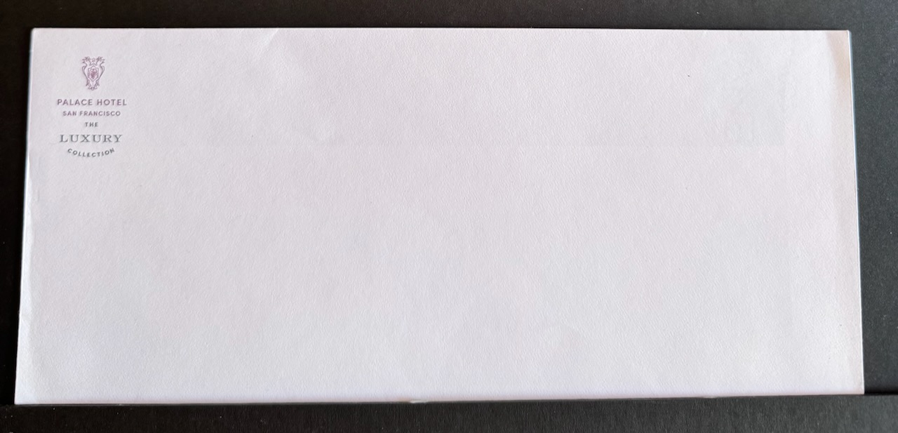 Palace Hotel San Francisco stationery image 6