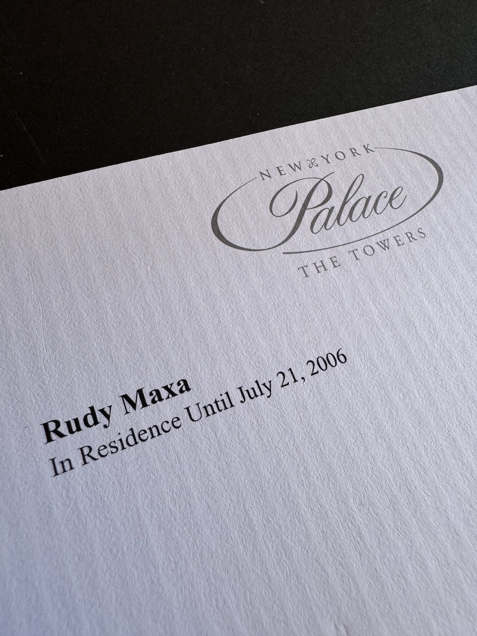 Palace New York stationery image 2