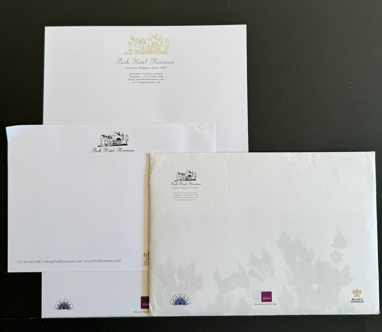 Park Kenmare Hotel Kerry stationery image 6