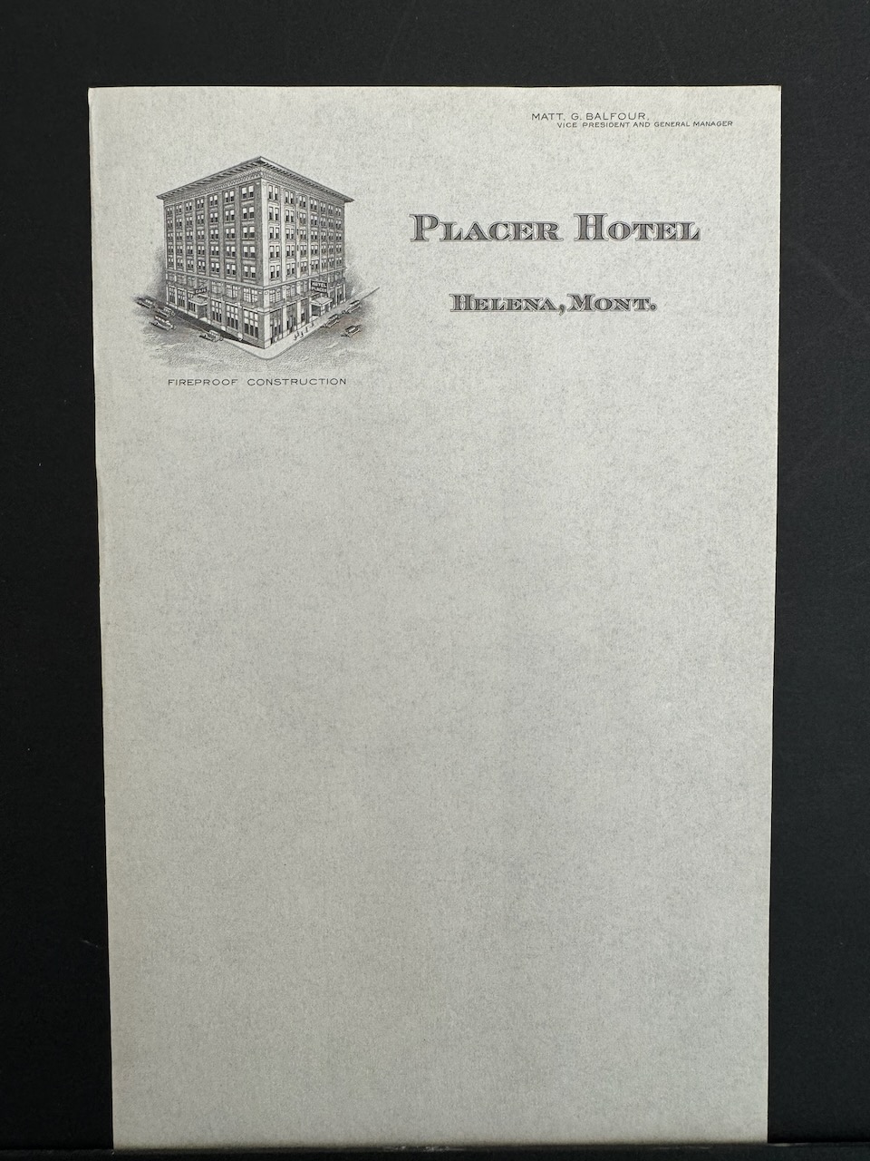 Placer Hotel Helena, MT stationery image 2