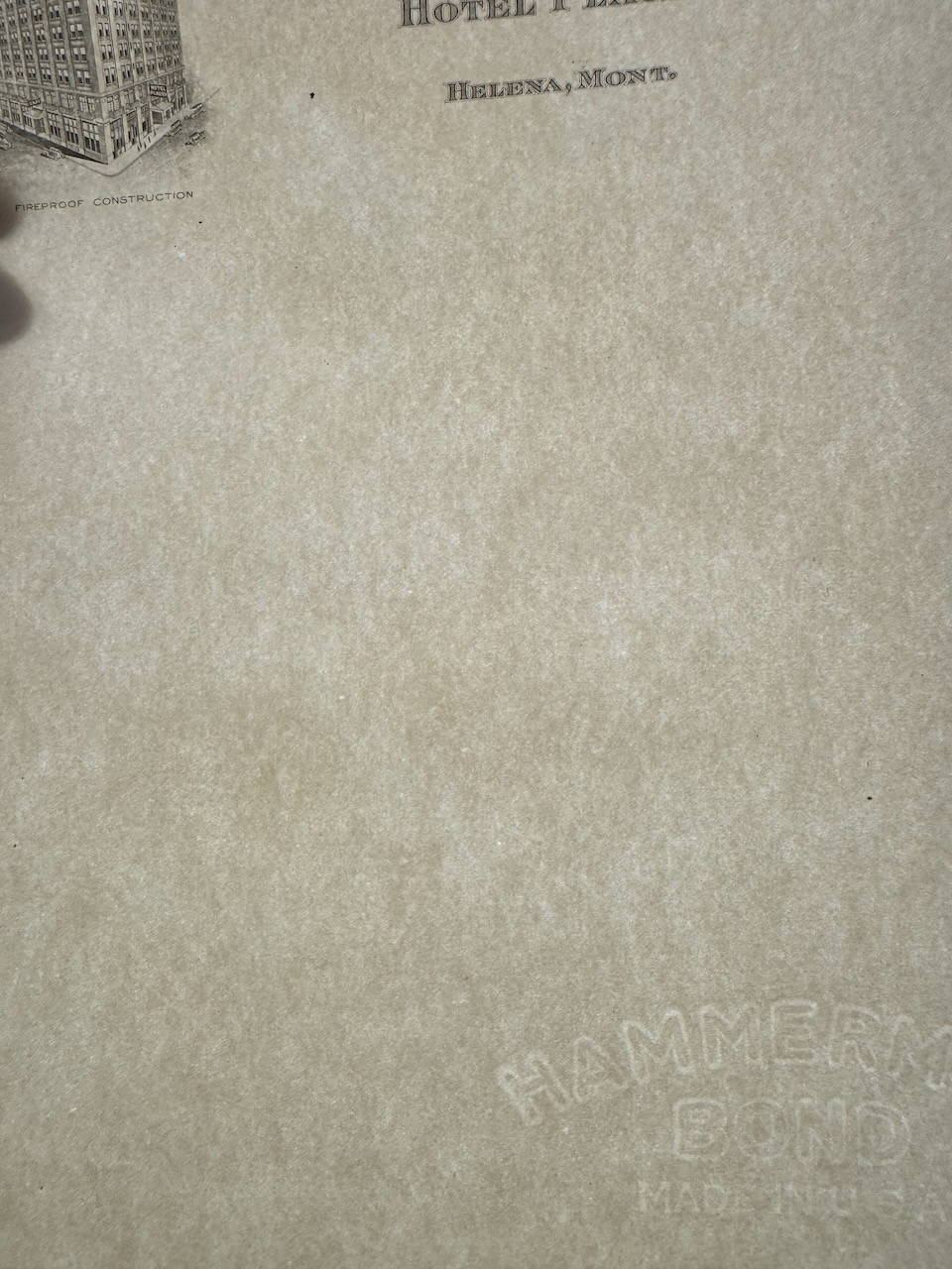 Placer Hotel Helena, MT stationery image 4