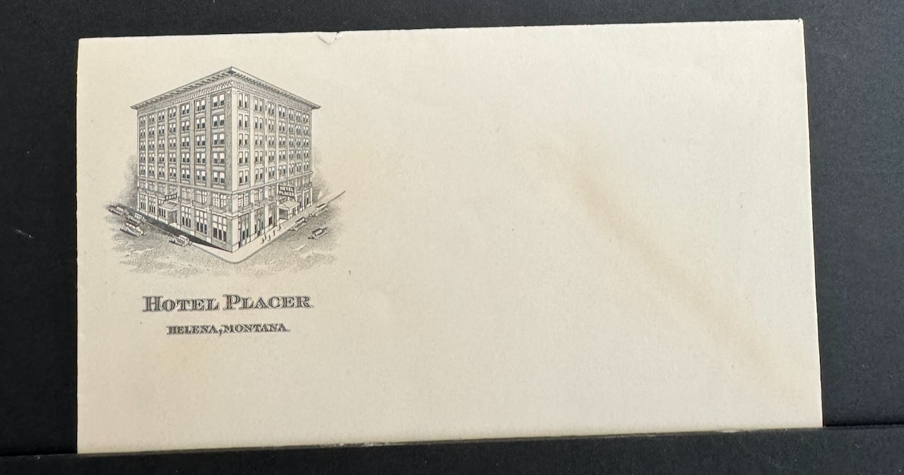 Placer Hotel Helena, MT stationery image 5