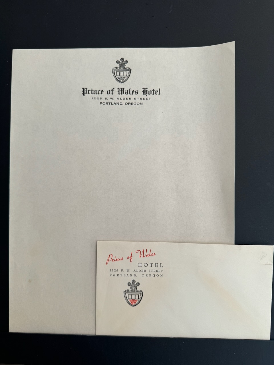 Prince of Wales Hotel Portland stationery image 5