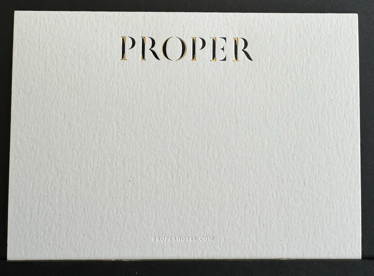 Proper Hotel San Francisco stationery image 2