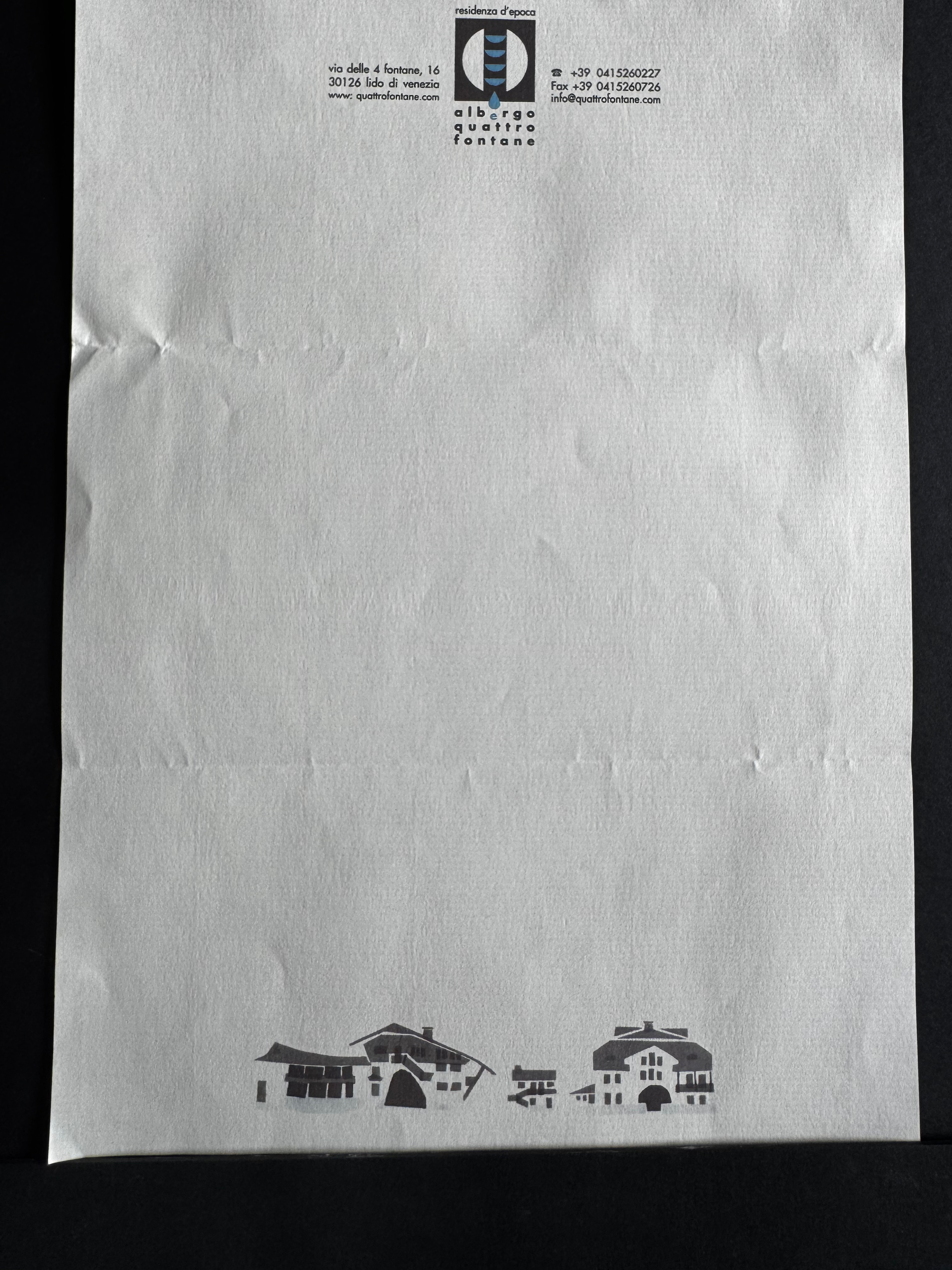 Quattro Fontane Venezia stationery image 2