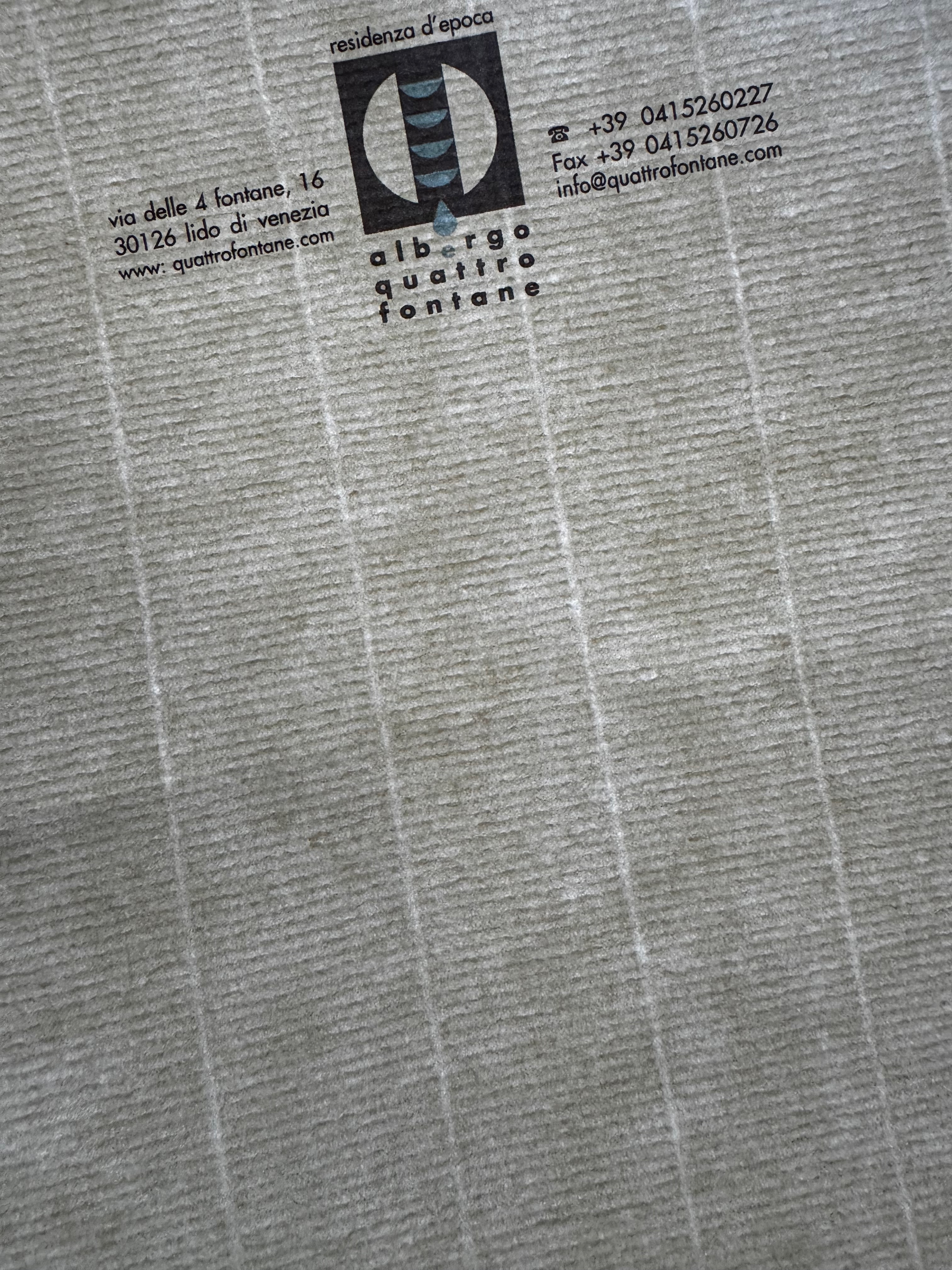 Quattro Fontane Venezia stationery image 3