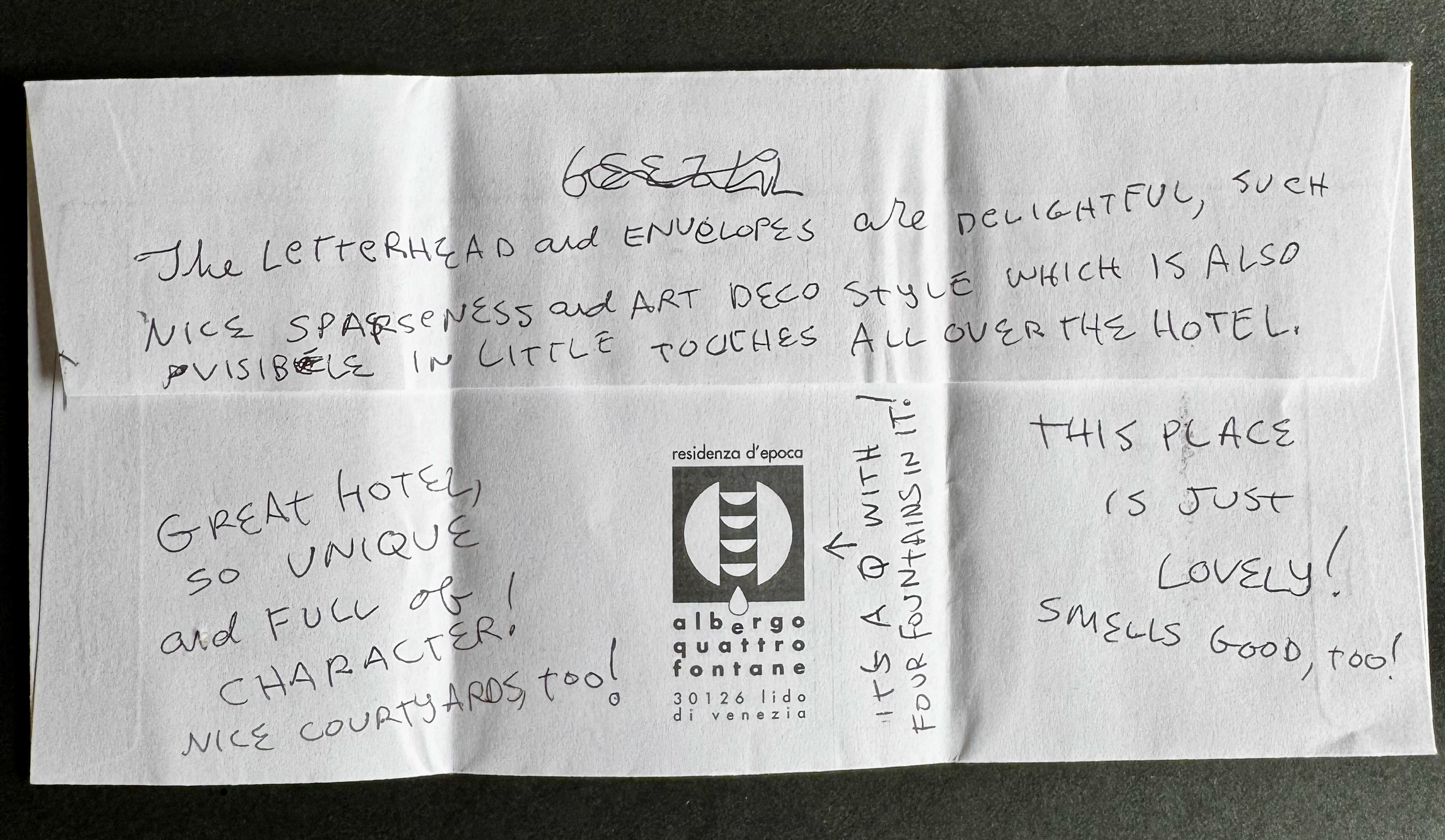 Quattro Fontane Venezia stationery image 10