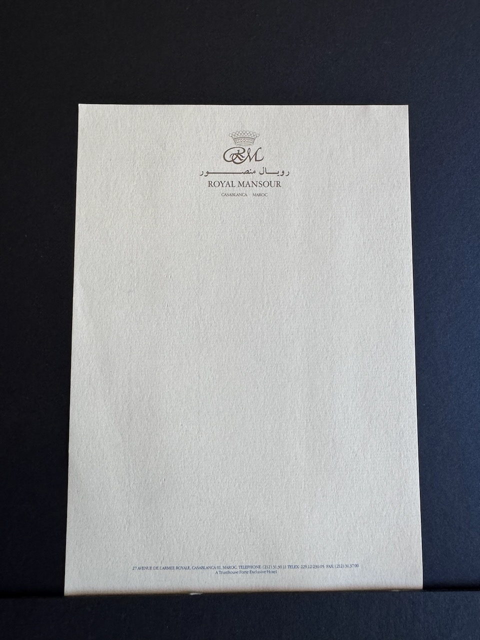 ROYAL MANSOUR CASABLANCA stationery image 2