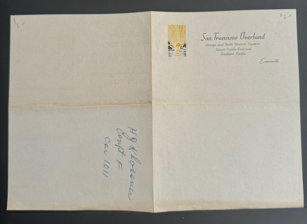 San Francisco Overland 🚄 stationery image 2