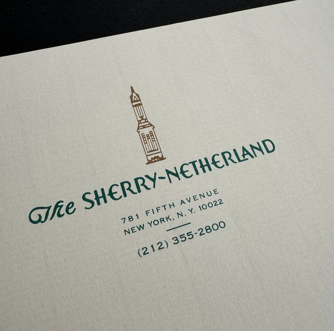 Sherry Netherland NYC stationery image 7