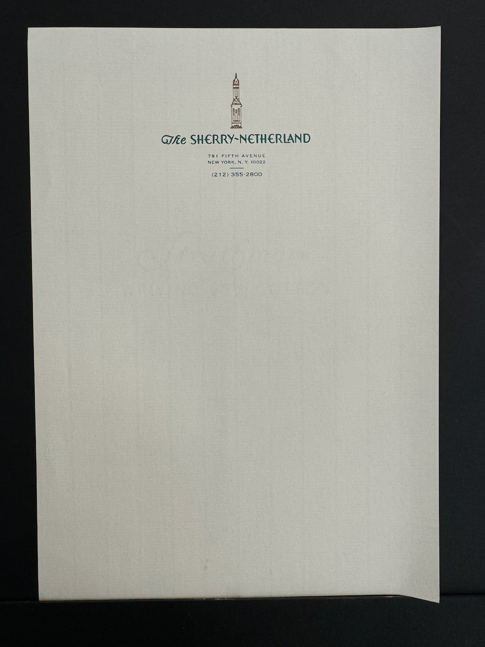 Sherry Netherland NYC stationery image 8