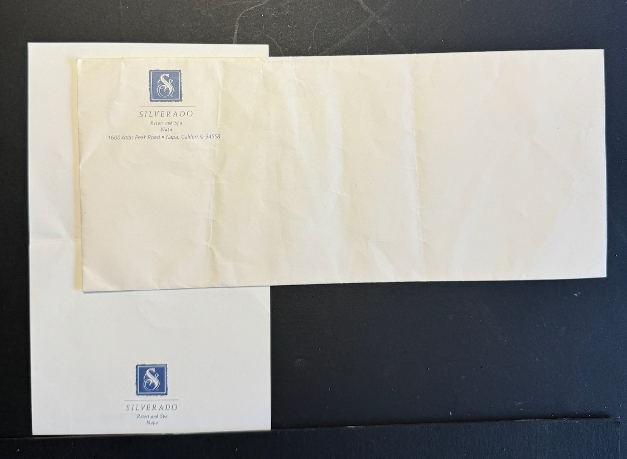 Silverado Resort Napa stationery image 2