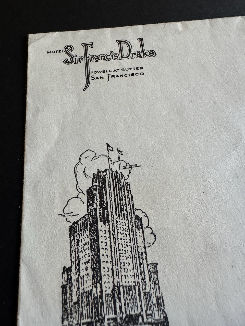 Sir Francis Drake Hotel San Francisco stationery image 4