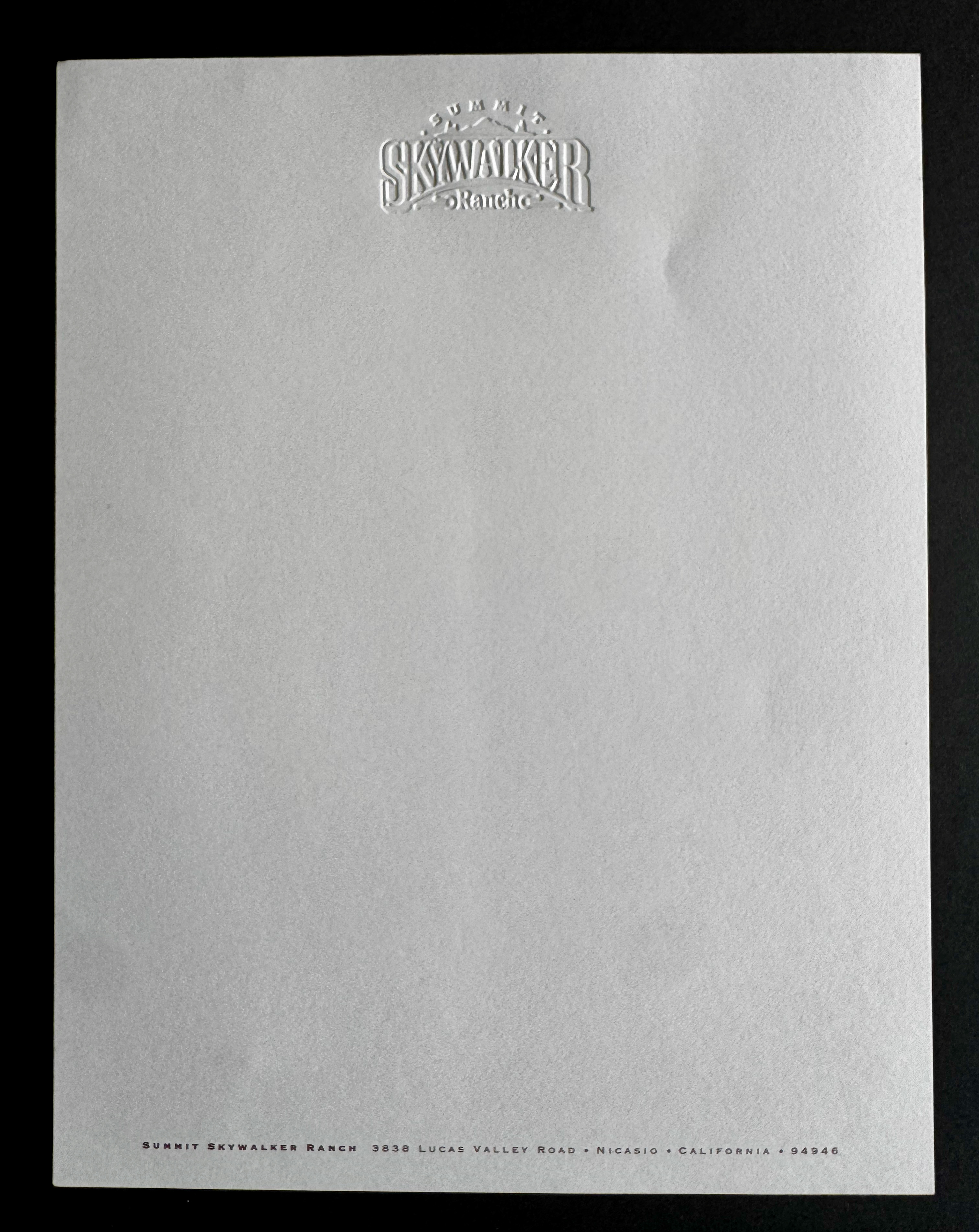 Skywalker Ranch California stationery image 2