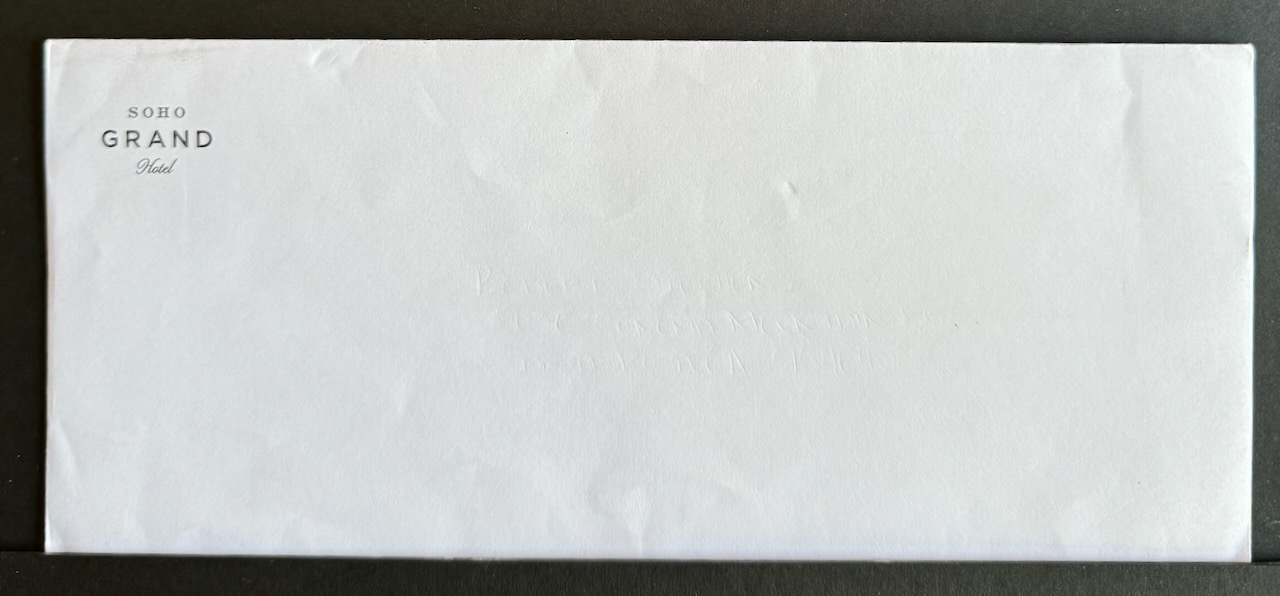 Soho Grand Hotel New York stationery image 3
