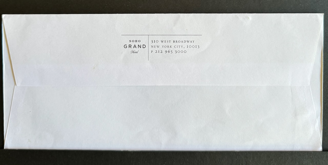 Soho Grand Hotel New York stationery image 4