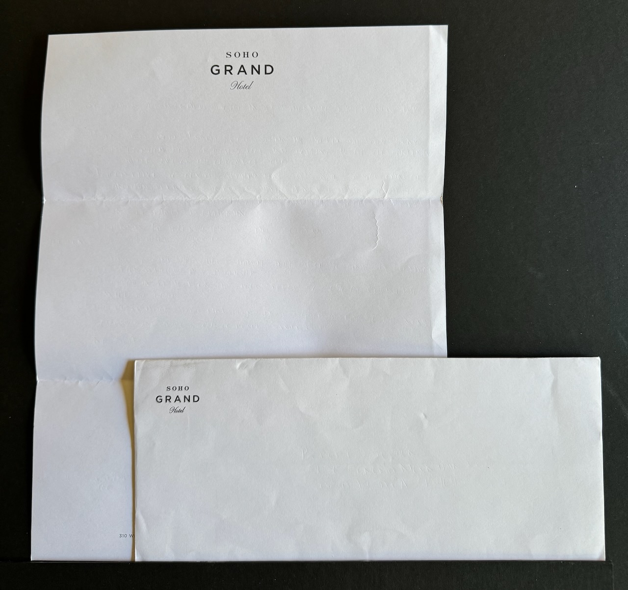 Soho Grand Hotel New York stationery image 6