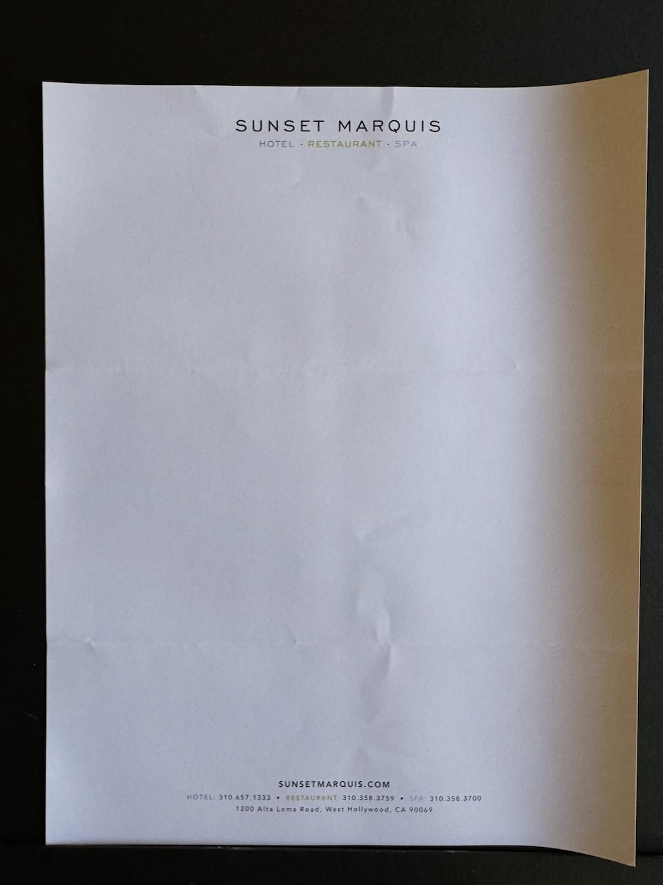 Sunset Marquis stationery image 2