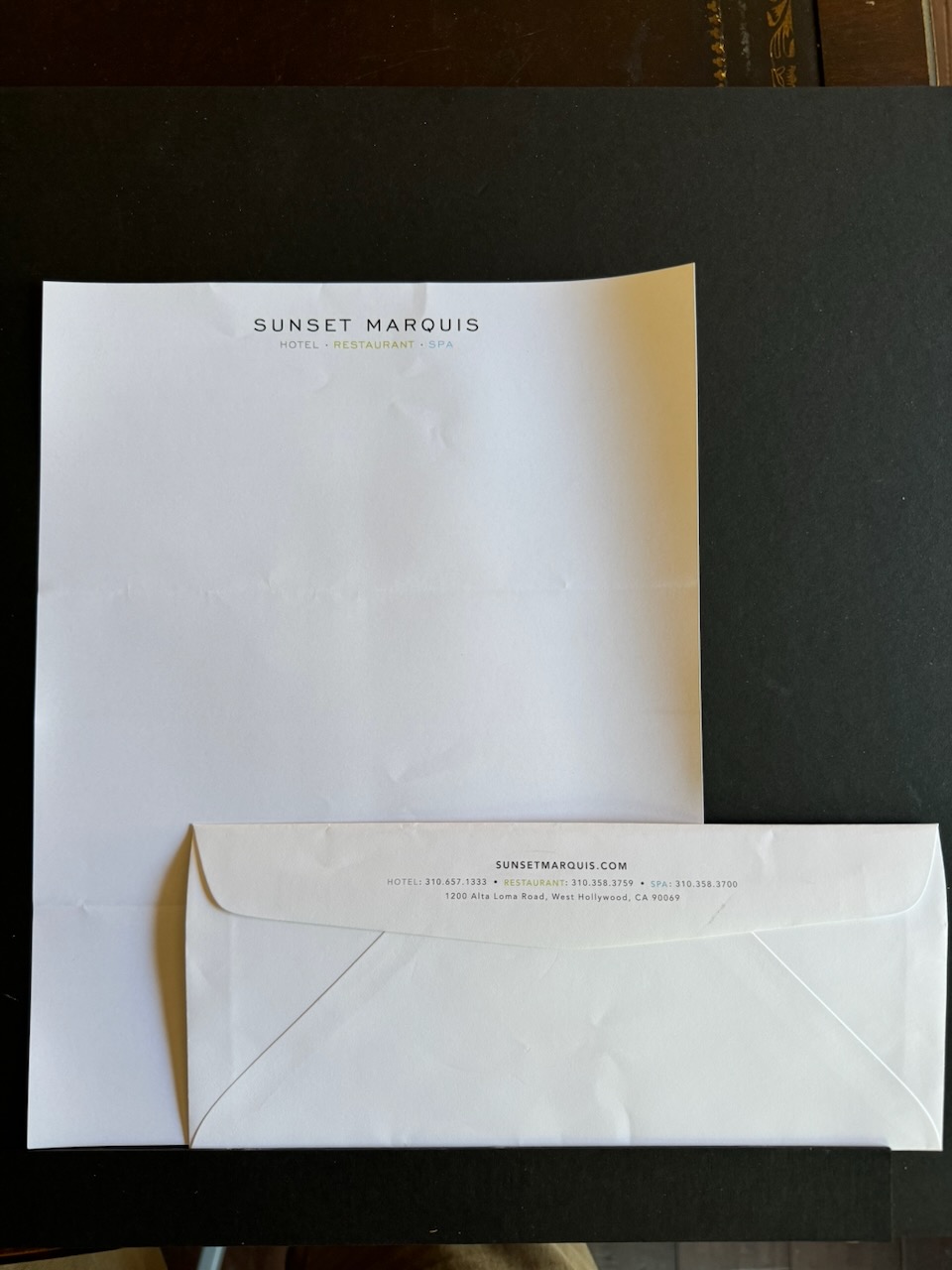 Sunset Marquis stationery image 4
