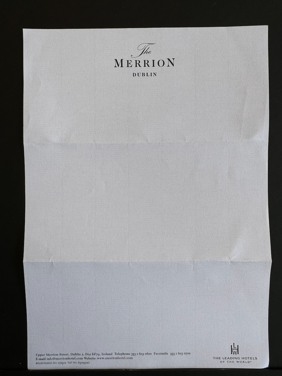 The Merrion Dublin stationery image 2