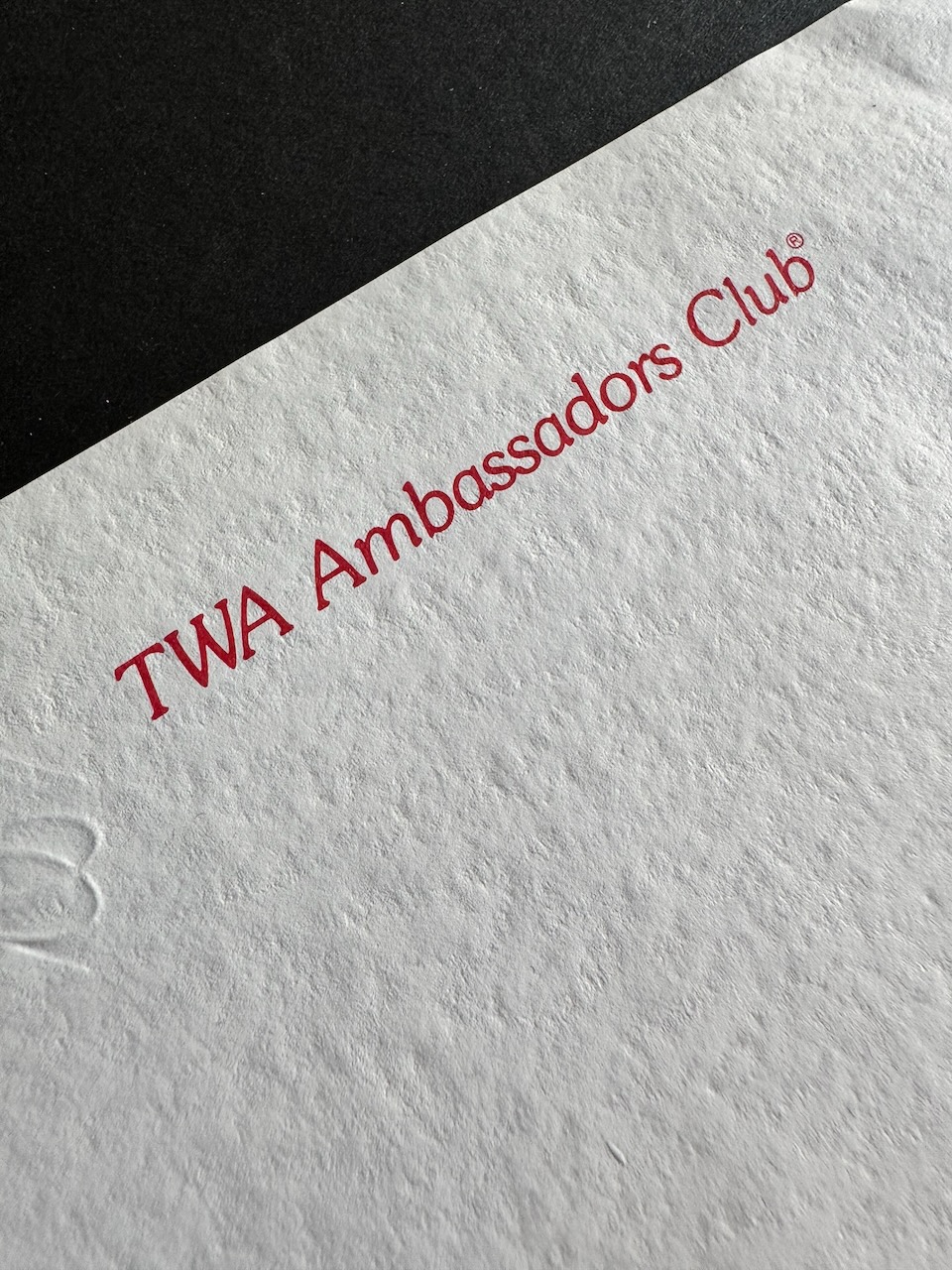 TWA Ambassadors Club stationery image 1