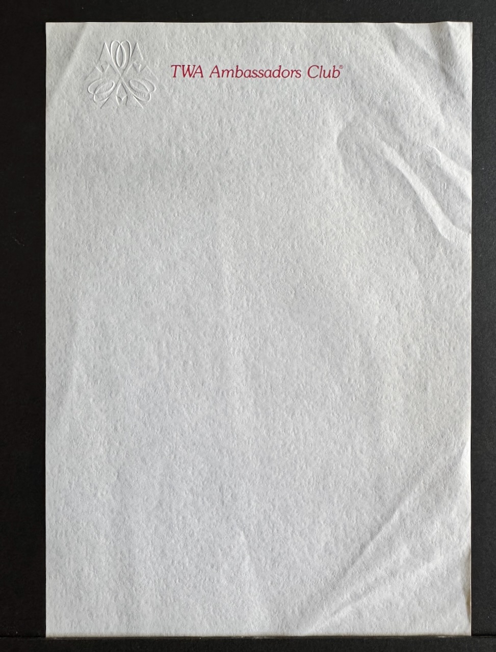 TWA Ambassadors Club stationery image 3