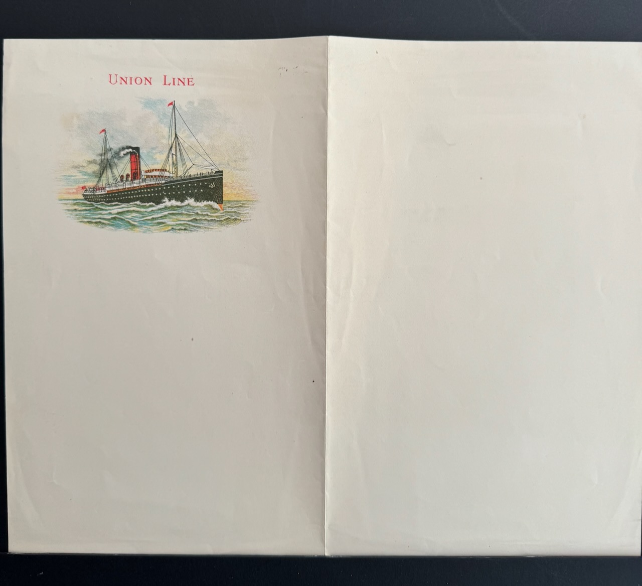 Union Line Steamship stationery image 3